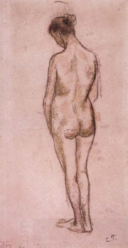 Camille Pissarro Full-length standing nude of a woman from behind